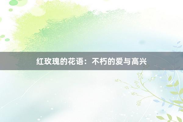 红玫瑰的花语：不朽的爱与高兴